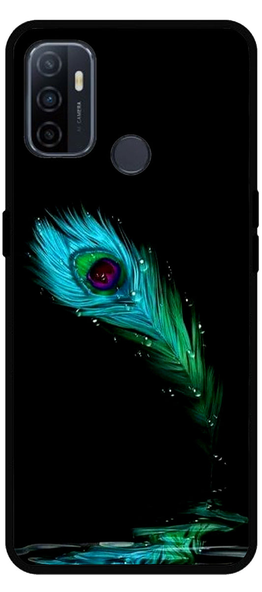 Peacock Art Unbreakable Metal Back Case Mobile Cover with 4 Side Protection and Soft TPU Sides for Oppo A53