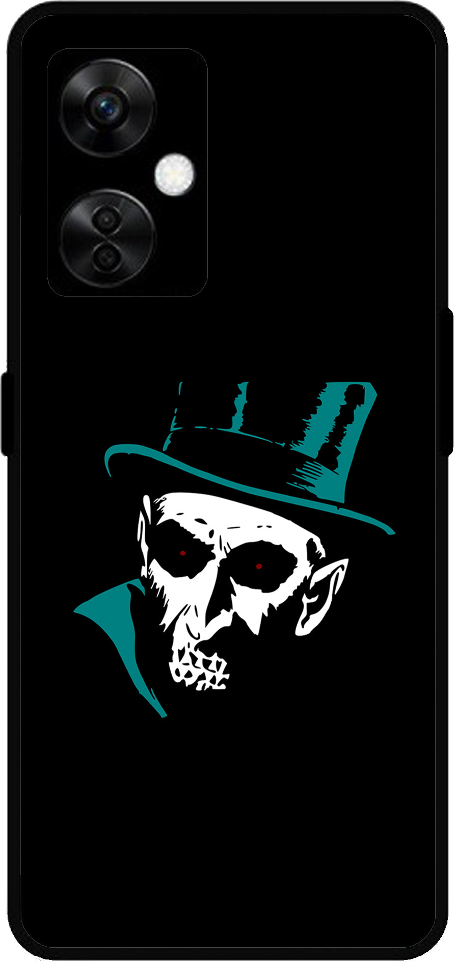 Ghost Black Unbreakable Metal Back Case Mobile Cover with 4 Side Protection and Soft TPU Sides for OnePlus Nord CE3 Lite