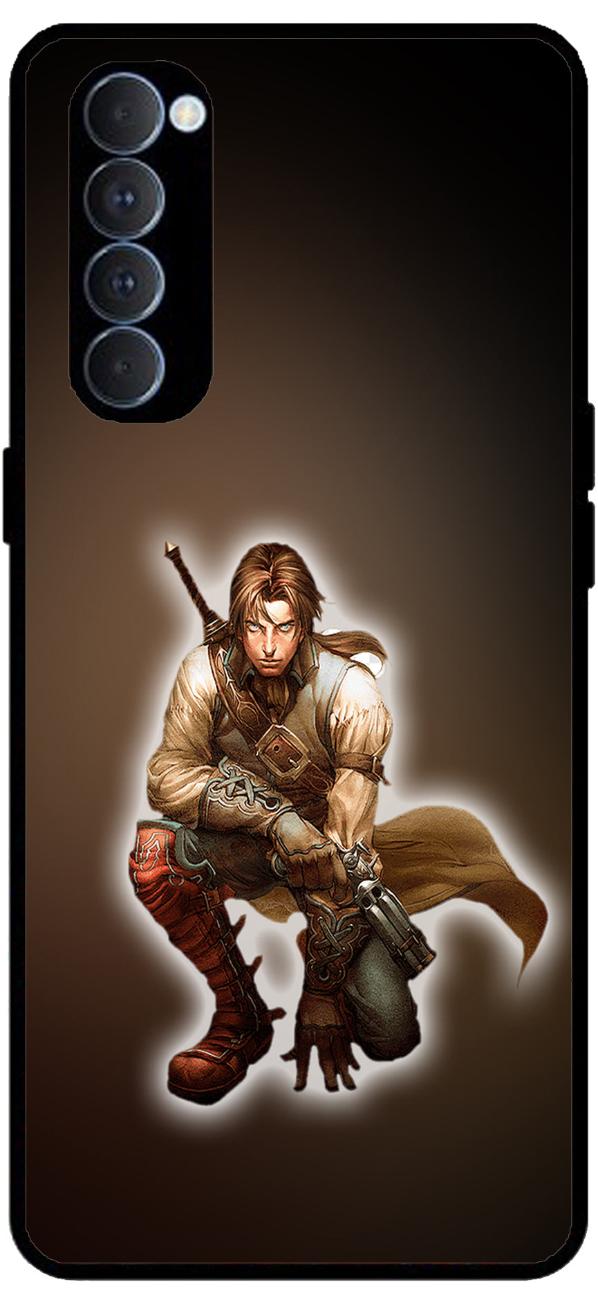 Fighter Printed Unbreakable Metal Back Case Mobile Cover with 4 Side Protection and Soft TPU Sides for RENO4 PRO