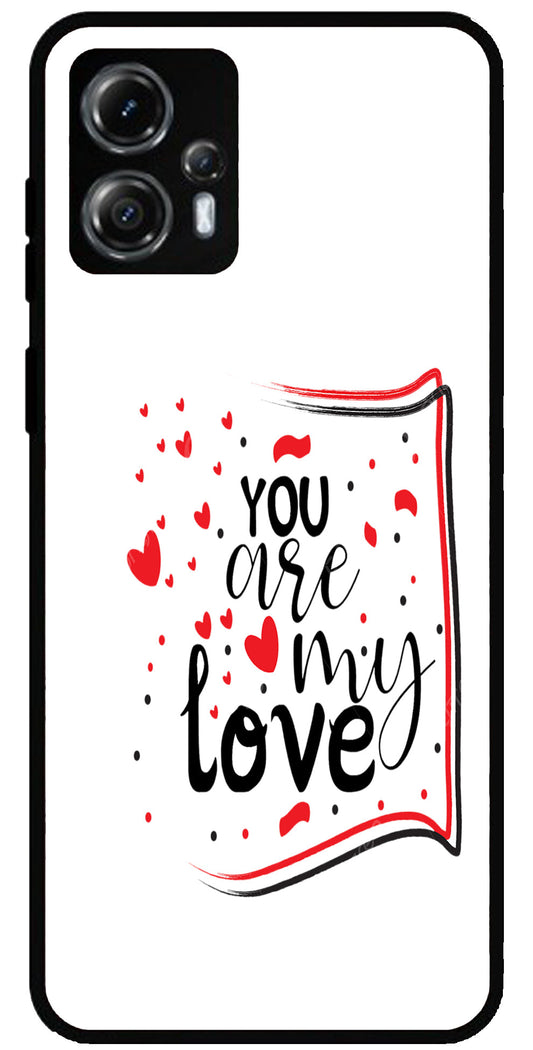 You are My Love Unbreakable Metal Back Case Mobile Cover with 4 Side Protection and Soft TPU Sides for Moto G13