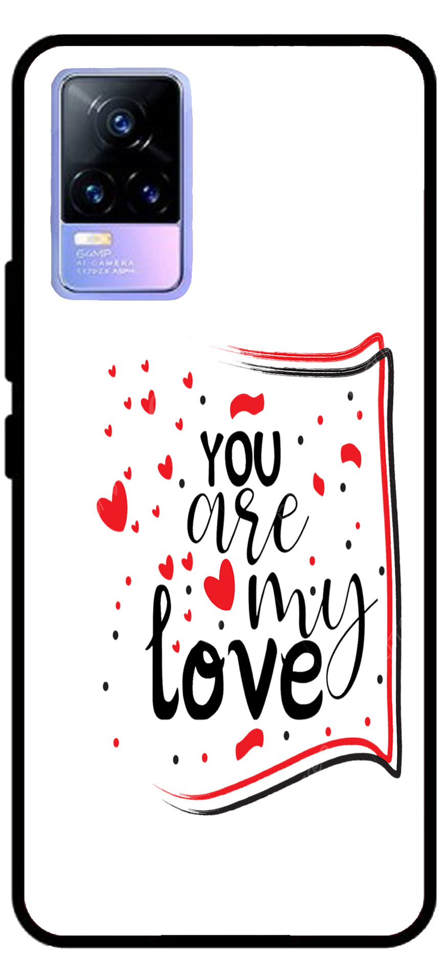 You are My Love Unbreakable Metal Back Case Mobile Cover with 4 Side Protection and Soft TPU Sides for Vivo Y73