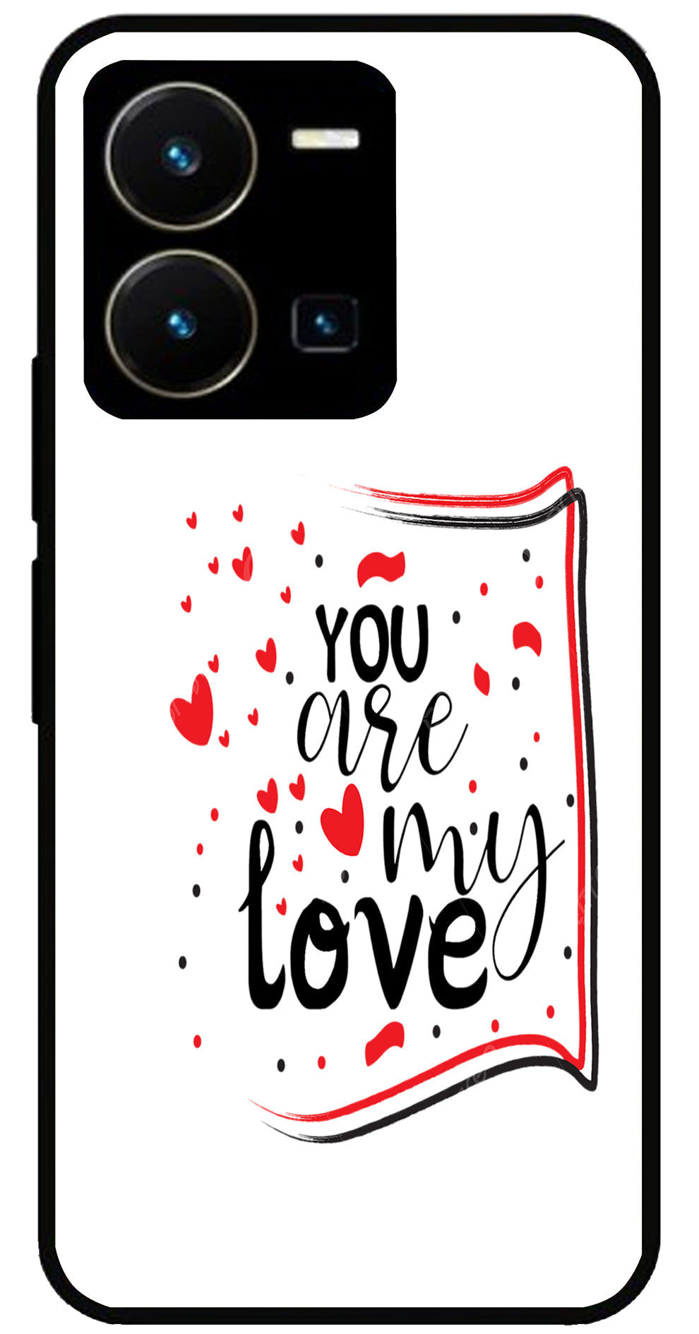 You are My Love Unbreakable Metal Back Case Mobile Cover with 4 Side Protection and Soft TPU Sides for VIVO Y35