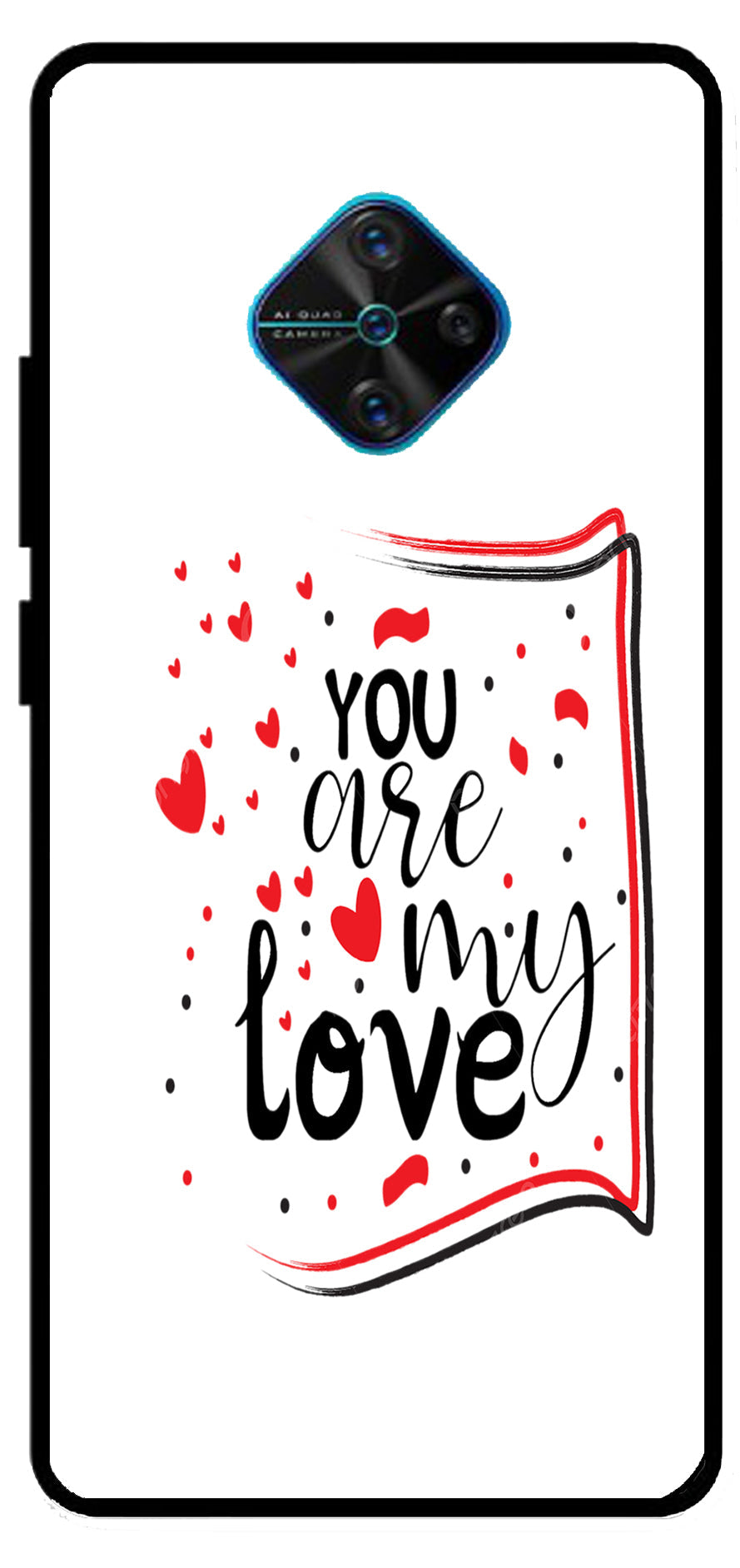 You are My Love Unbreakable Metal Back Case Mobile Cover with 4 Side Protection and Soft TPU Sides for Vivo S1 pro