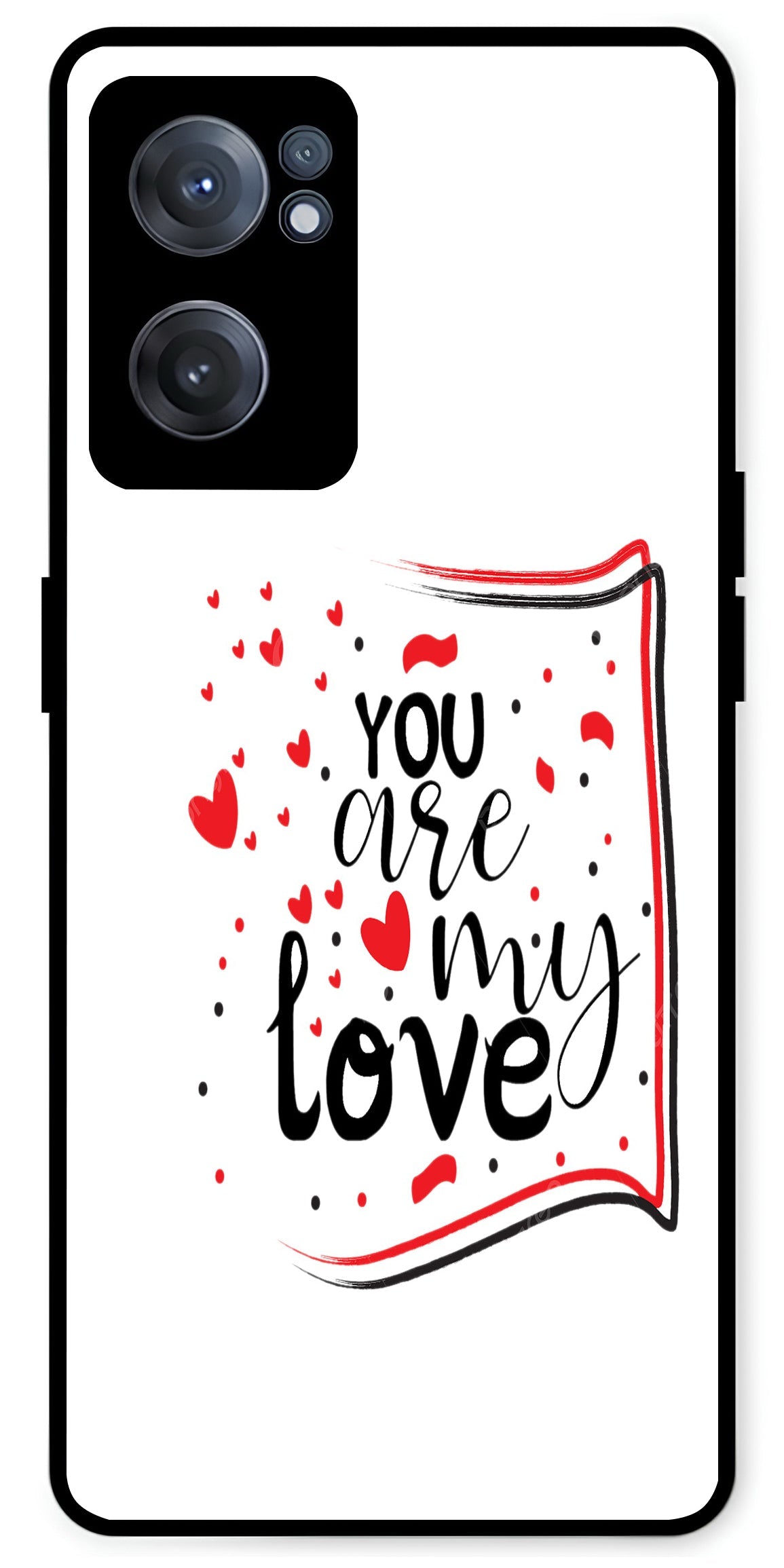 You are My Love Unbreakable Metal Back Case Mobile Cover with 4 Side Protection and Soft TPU Sides for OnePlus Nord CE2 5G