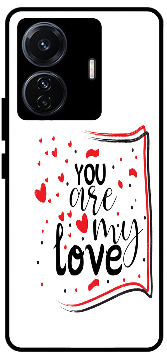 You are My Love Unbreakable Metal Back Case Mobile Cover with 4 Side Protection and Soft TPU Sides for Vivo T1 Pro