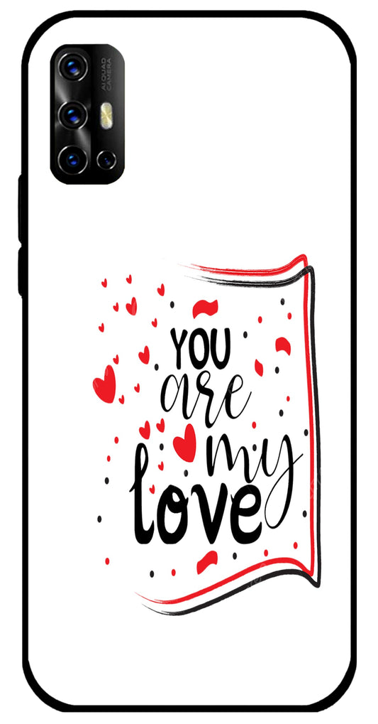 You are My Love Unbreakable Metal Back Case Mobile Cover with 4 Side Protection and Soft TPU Sides for VIVO V 17