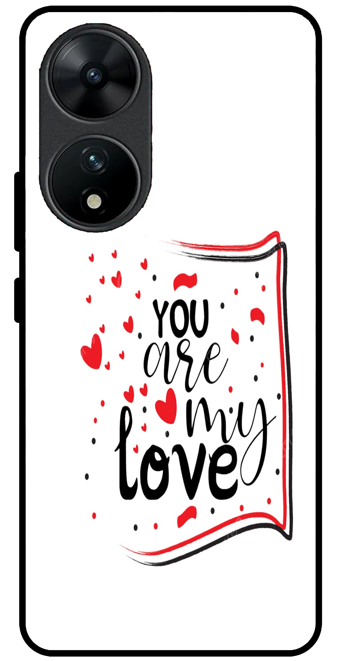 You are My Love Unbreakable Metal Back Case Mobile Cover with 4 Side Protection and Soft TPU Sides for VIVO T2