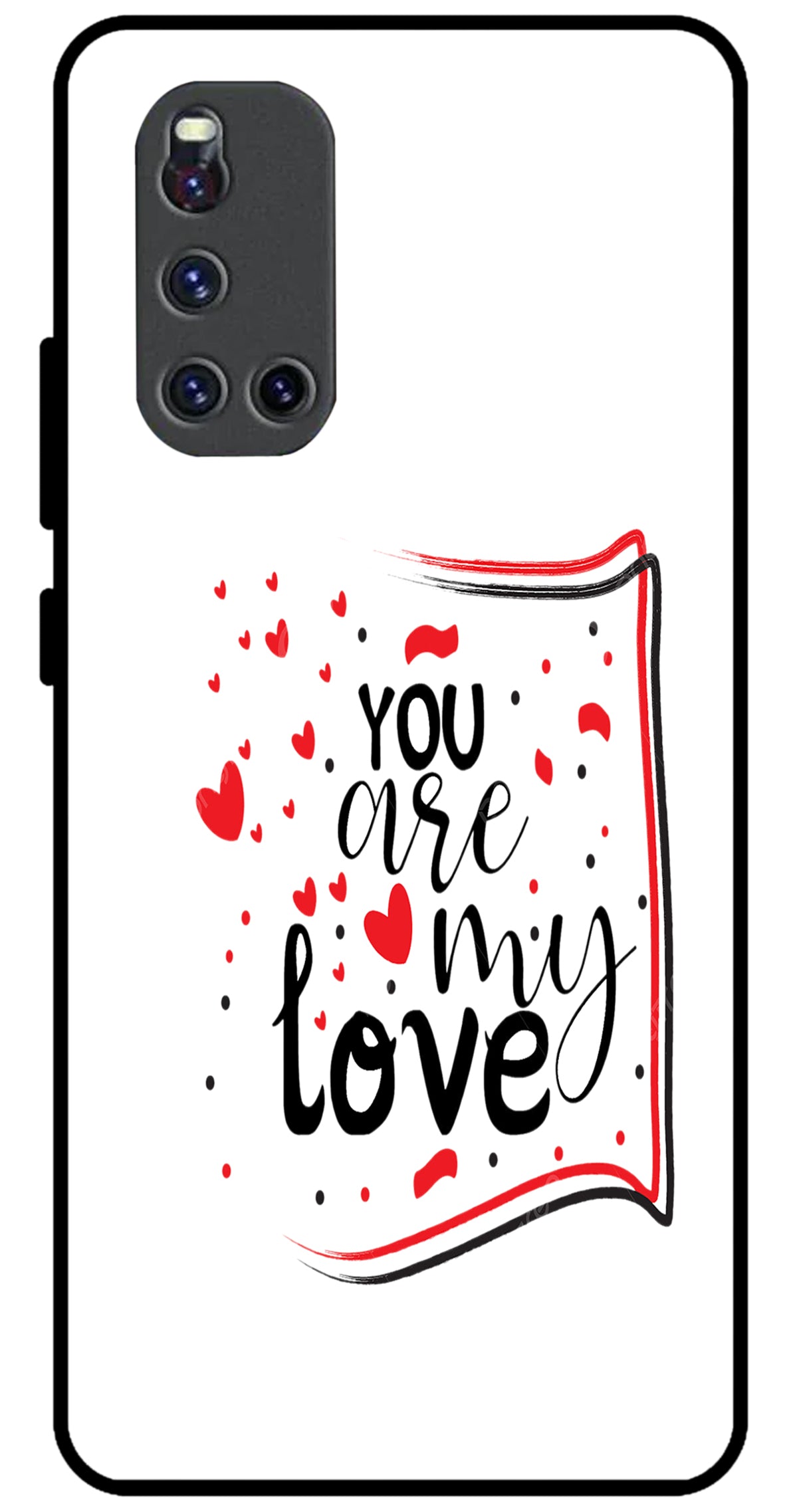 You are My Love Unbreakable Metal Back Case Mobile Cover with 4 Side Protection and Soft TPU Sides for VIVO V 19