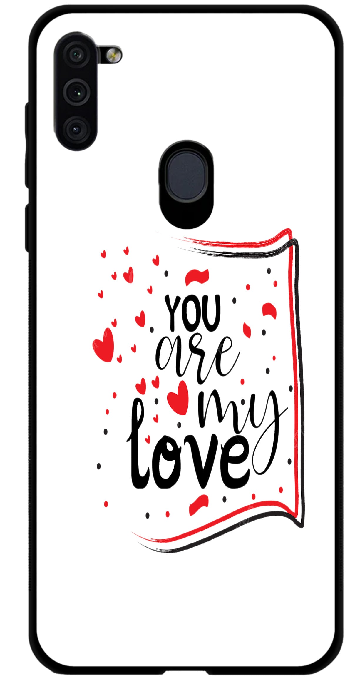 You are My Love Unbreakable Metal Back Case Mobile Cover with 4 Side Protection and Soft TPU Sides for SAMSUNG M11