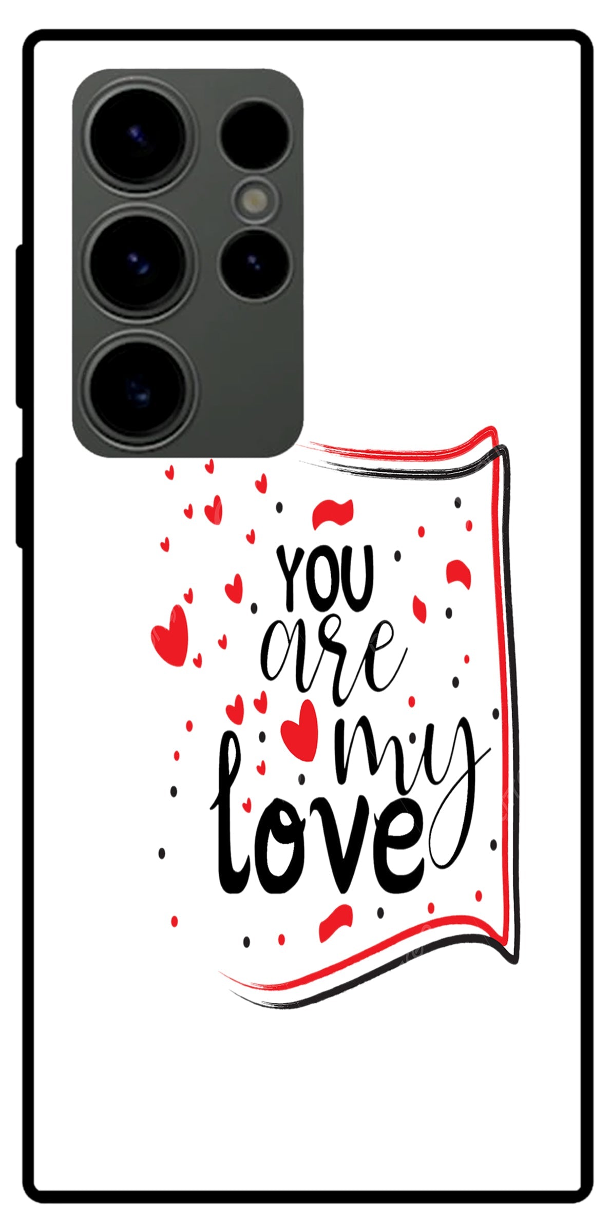 You are My Love Unbreakable Metal Back Case Mobile Cover with 4 Side Protection and Soft TPU Sides for SAMSUNG S23 ULTRA