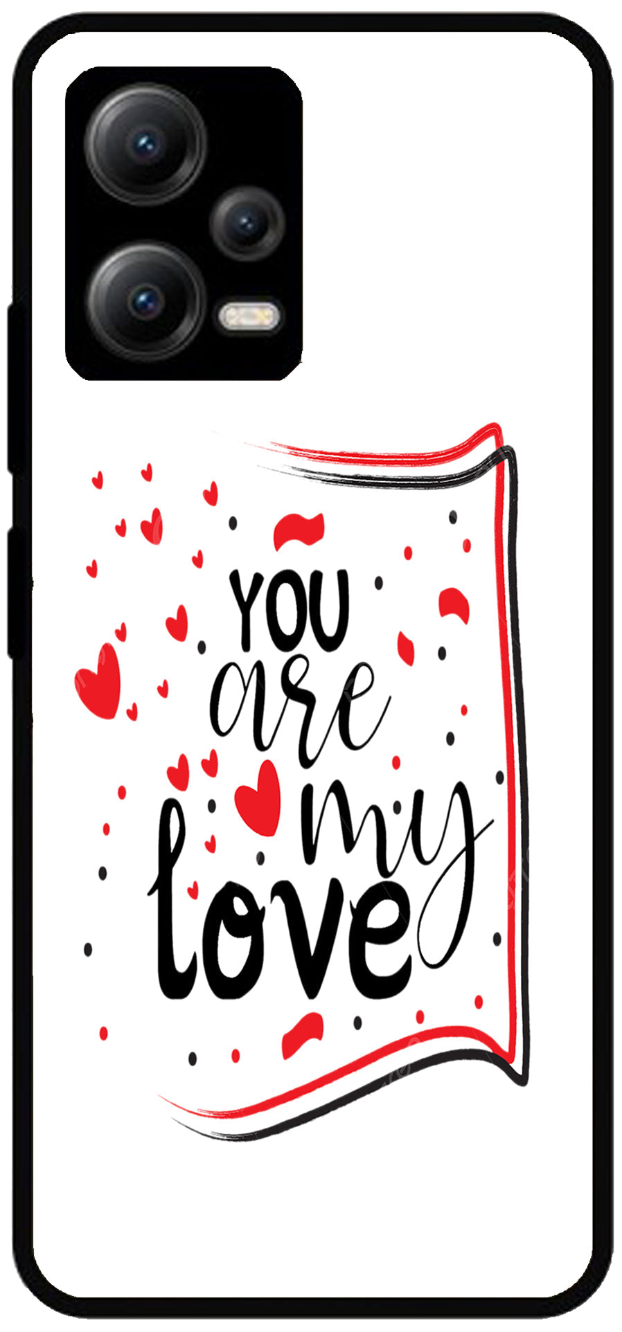 You are My Love Unbreakable Metal Back Case Mobile Cover with 4 Side Protection and Soft TPU Sides for Redmi note 12 5G