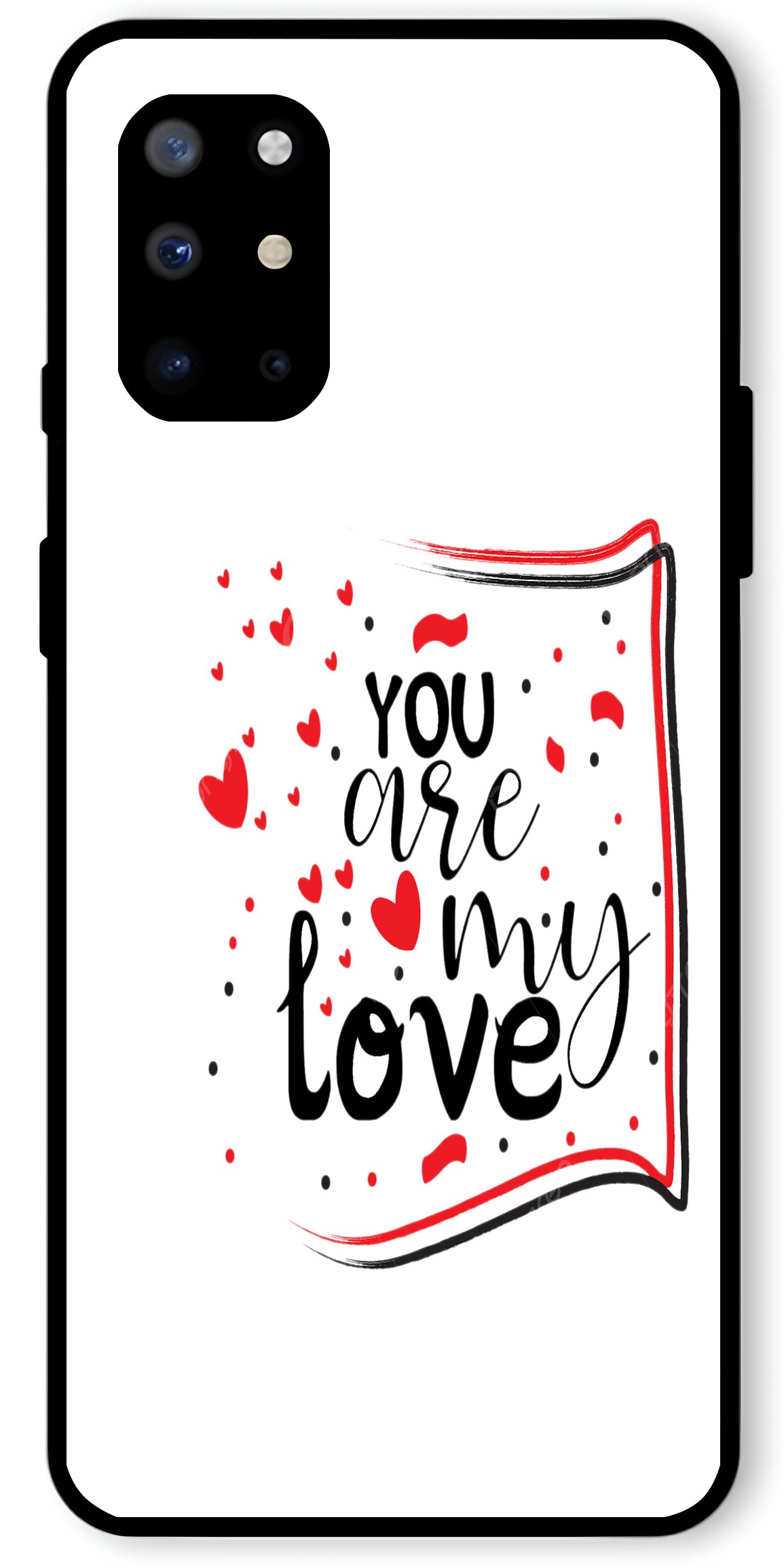 You are My Love Unbreakable Metal Back Case Mobile Cover with 4 Side Protection and Soft TPU Sides for OnePlus 8T