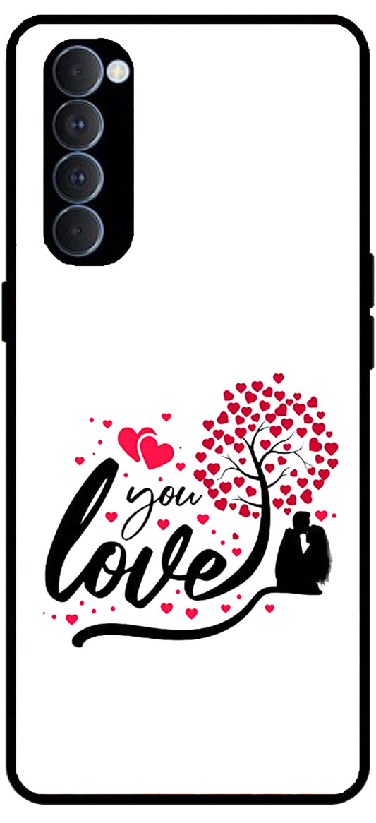 Love You Unbreakable Metal Back Case Mobile Cover with 4 Side Protection and Soft TPU Sides for Oppo Reno pro