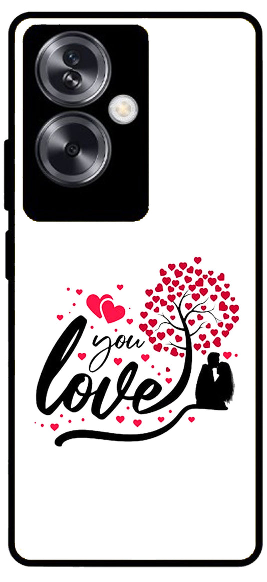 Love You Unbreakable Metal Back Case Mobile Cover with 4 Side Protection and Soft TPU Sides for Oppo A79 NEW