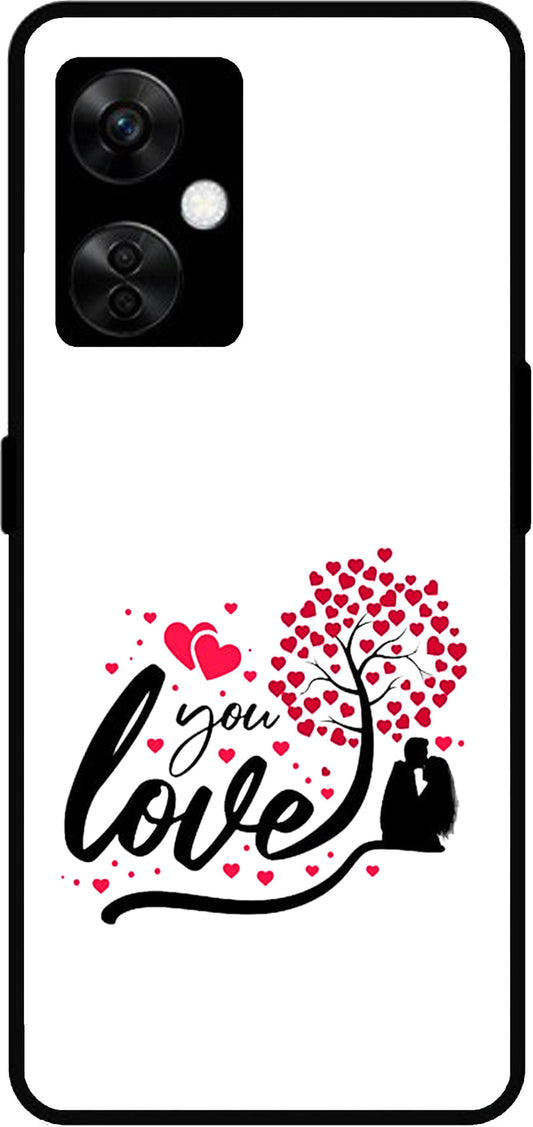 Love You Unbreakable Metal Back Case Mobile Cover with 4 Side Protection and Soft TPU Sides for OnePlus Nord CE3 Lite