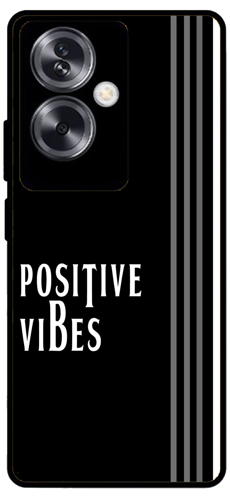 Positive Vibes Unbreakable Metal Back Case Mobile Cover with 4 Side Protection and Soft TPU Sides for Oppo A79 NEW