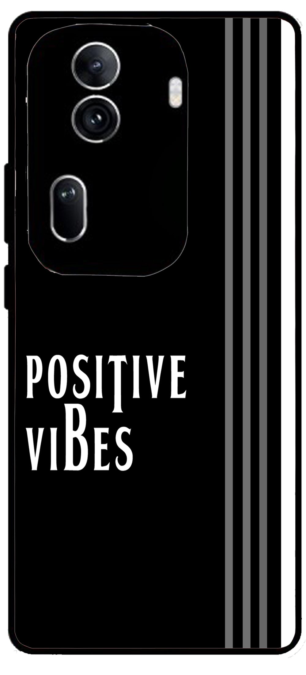 Positive Vibes Unbreakable Metal Back Case Mobile Cover with 4 Side Protection and Soft TPU Sides for Oppo Reno 11 pro