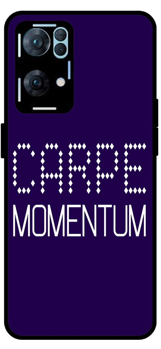 Carpe Momentum Unbreakable Metal Back Case Mobile Cover with 4 Side Protection and Soft TPU Sides for Oppo Reno 7 Pro 5G