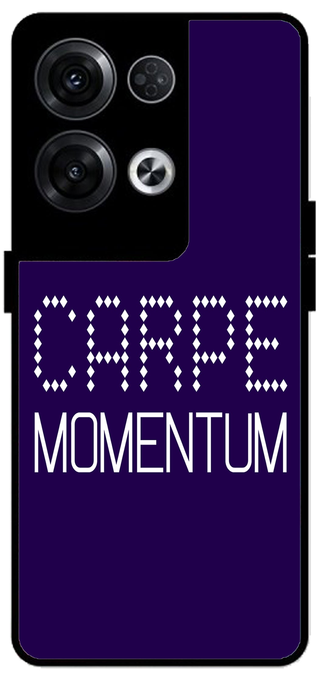 Carpe Momentum Unbreakable Metal Back Case Mobile Cover with 4 Side Protection and Soft TPU Sides for Oppo Reno 8 Pro 5G 2D