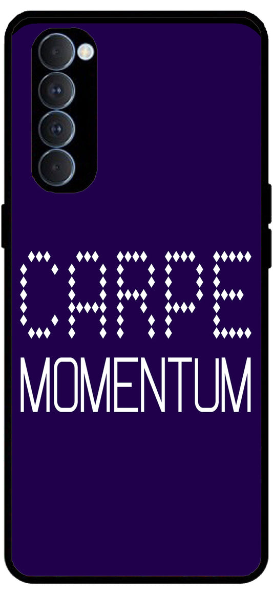 Carpe Momentum Unbreakable Metal Back Case Mobile Cover with 4 Side Protection and Soft TPU Sides for RENO4 PRO