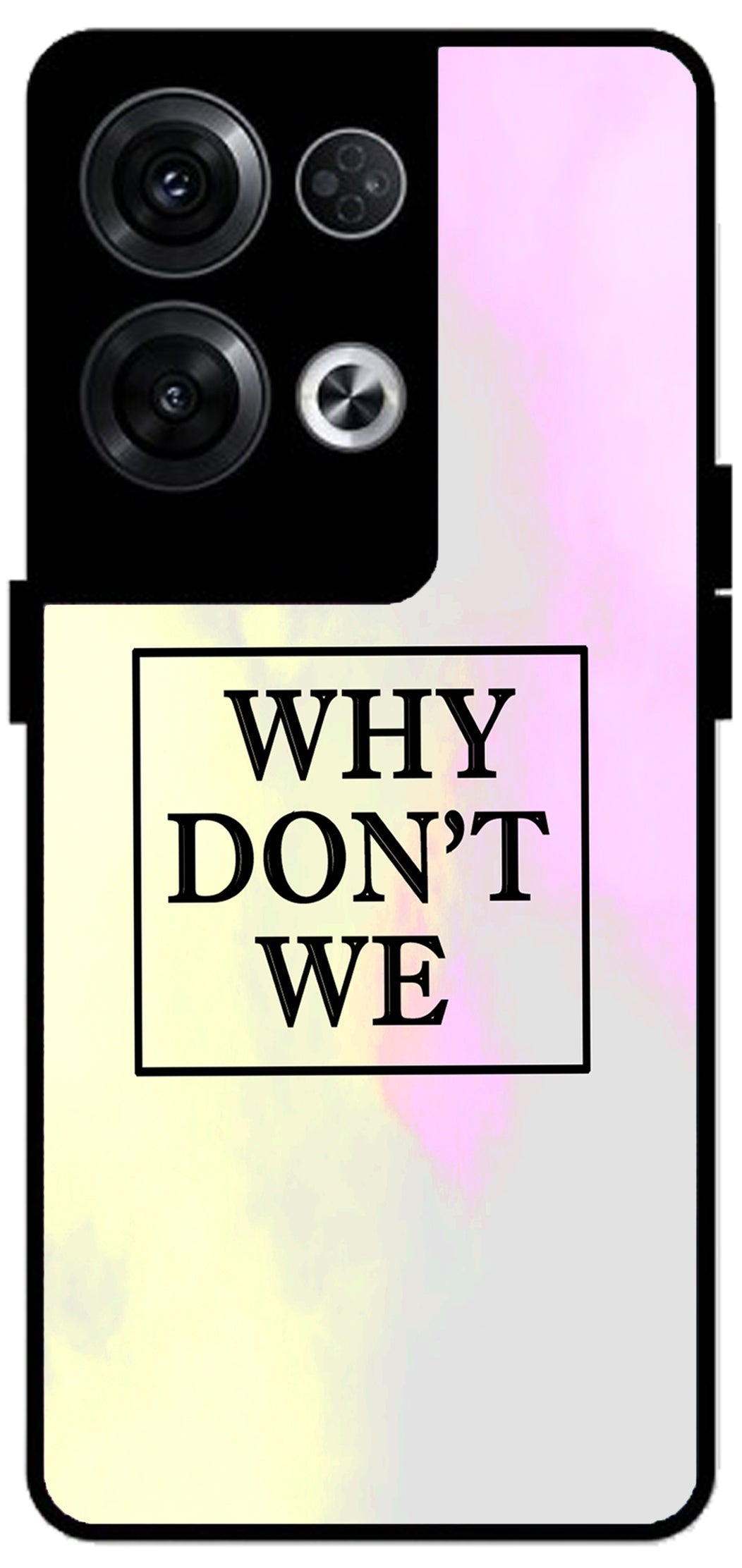 Why Don’t We Unbreakable Metal Back Case Mobile Cover with 4 Side Protection and Soft TPU Sides for Oppo Reno 8 Pro 5G 2D