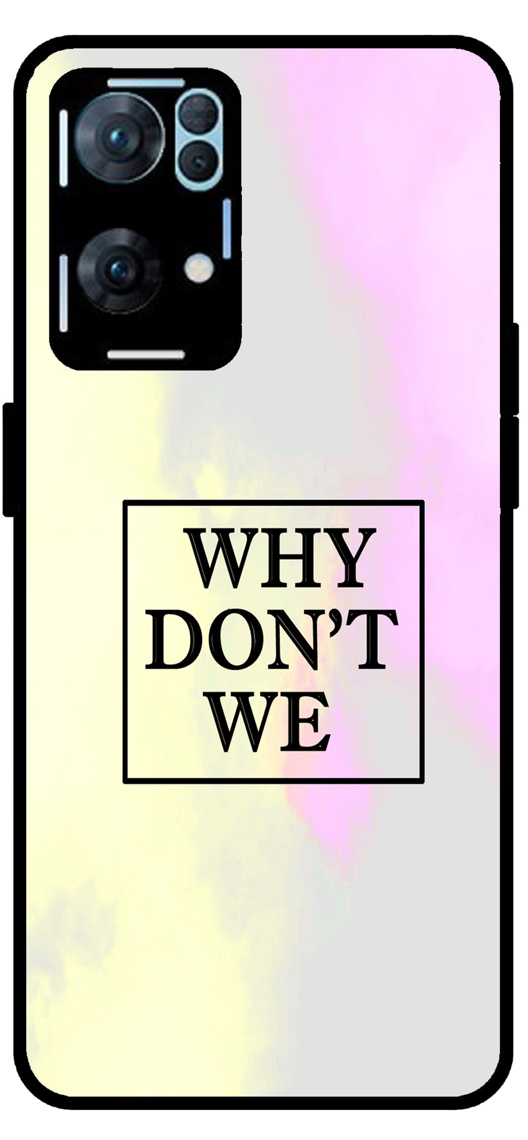 Why Don’t We Unbreakable Metal Back Case Mobile Cover with 4 Side Protection and Soft TPU Sides for Oppo Reno 7 Pro 5G