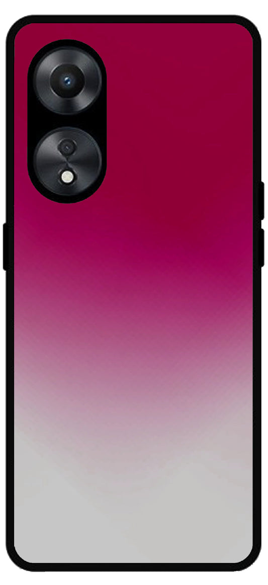 Plain Pink Unbreakable Metal Back Case Mobile Cover with 4 Side Protection and Soft TPU Sides for Oppo a78 5g