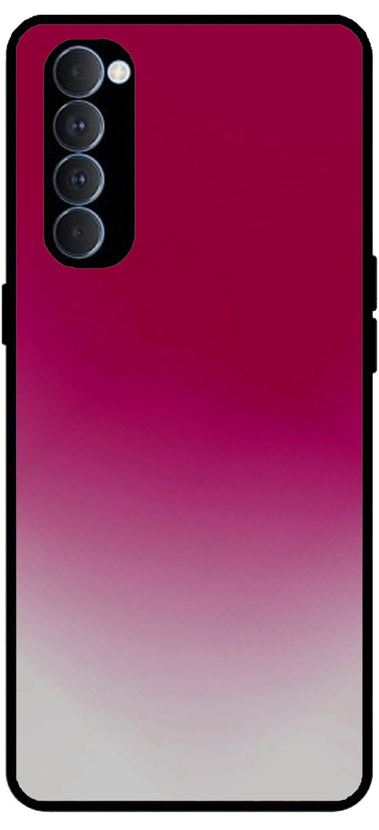 Plain Pink Unbreakable Metal Back Case Mobile Cover with 4 Side Protection and Soft TPU Sides for RENO4 PRO