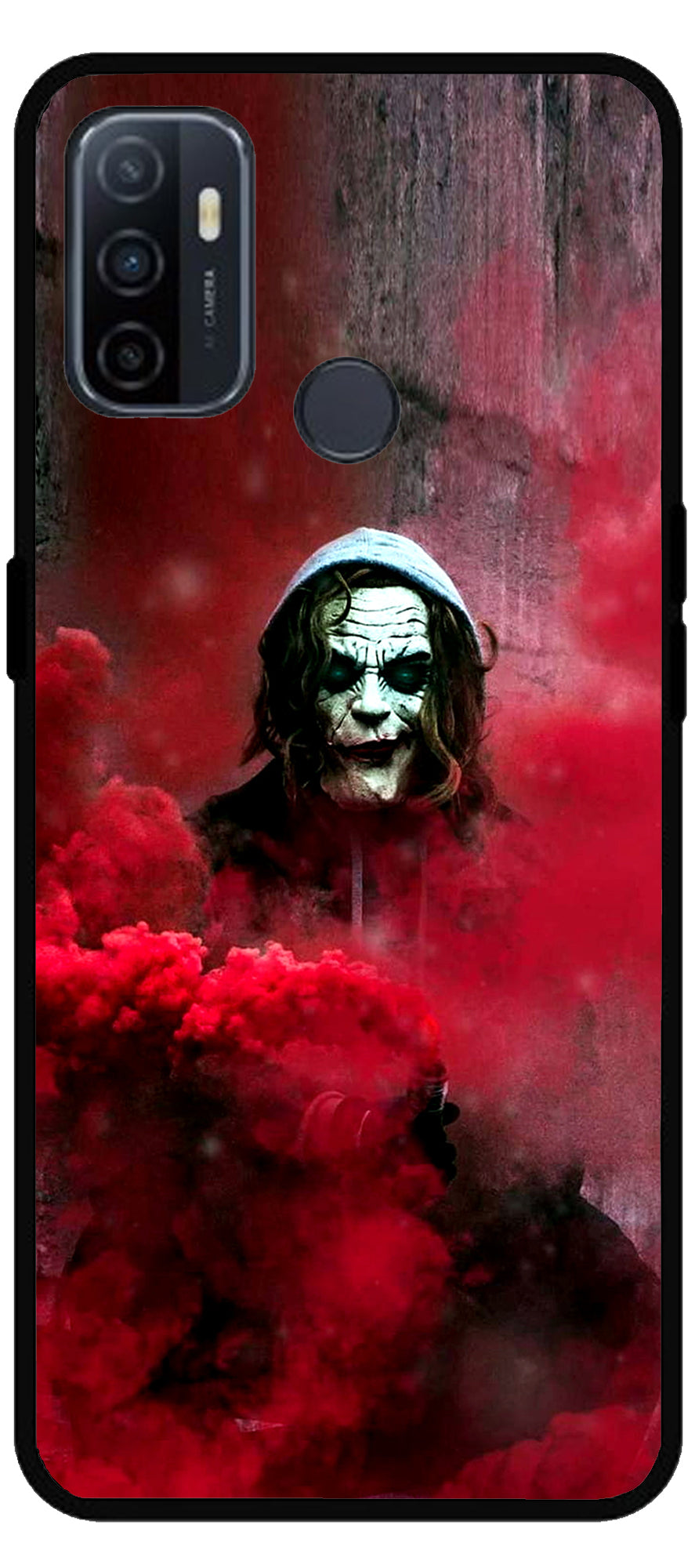 Ghost Red Unbreakable Metal Back Case Mobile Cover with 4 Side Protection and Soft TPU Sides for Oppo A53