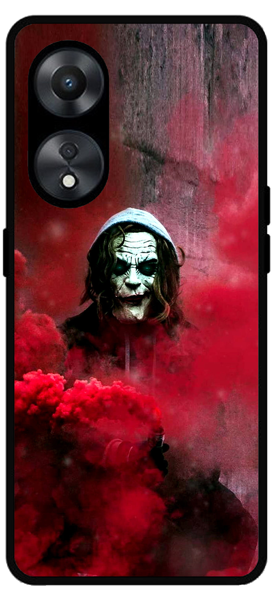 Ghost Red Unbreakable Metal Back Case Mobile Cover with 4 Side Protection and Soft TPU Sides for Oppo a78 5g