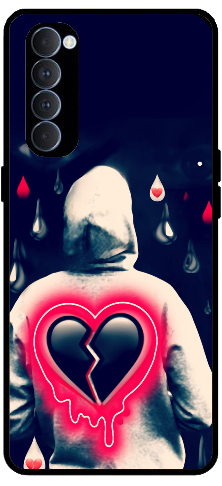 Broken Boy Unbreakable Metal Back Case Mobile Cover with 4 Side Protection and Soft TPU Sides for RENO4 PRO