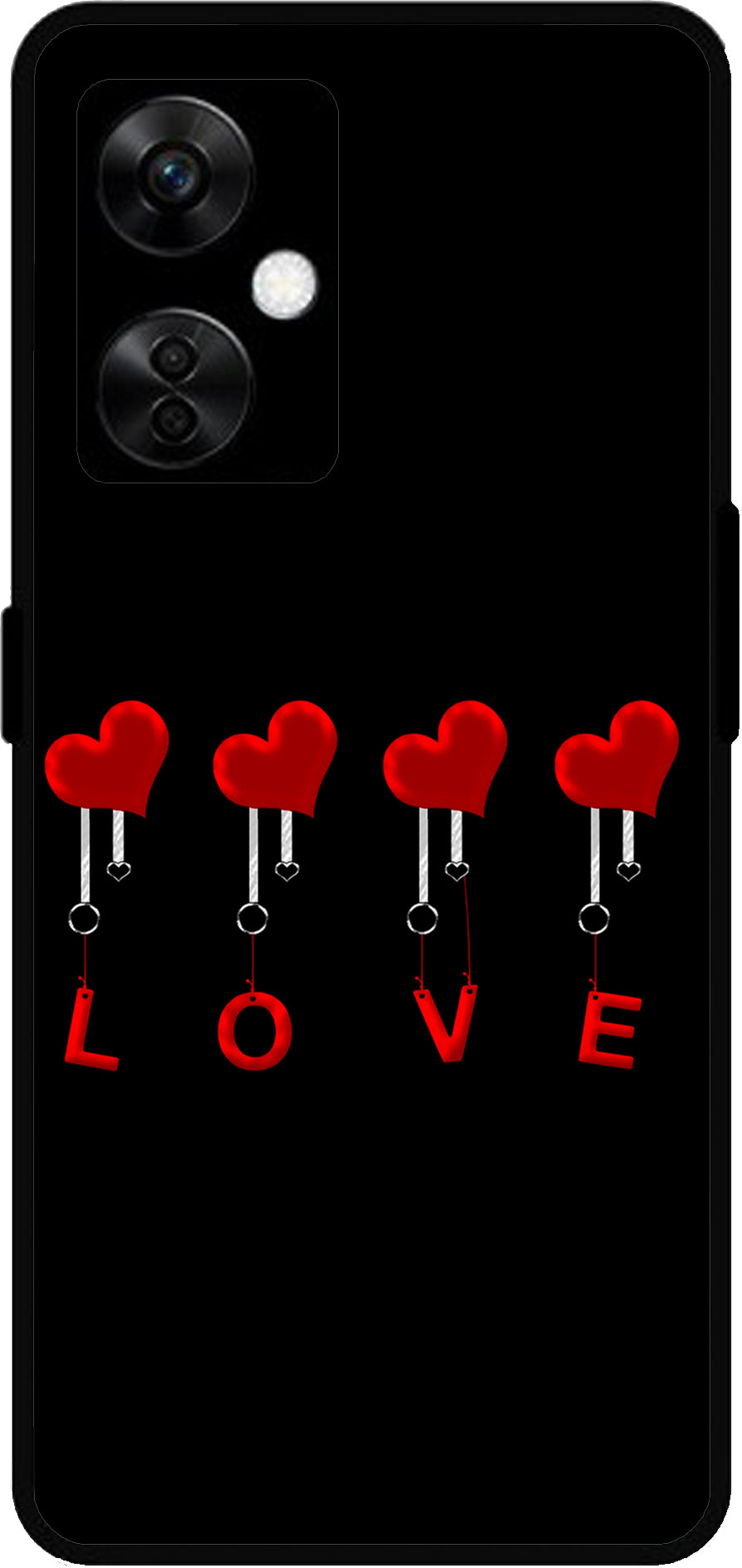 Love Design Unbreakable Metal Back Case Mobile Cover with 4 Side Protection and Soft TPU Sides for OnePlus Nord CE3 Lite