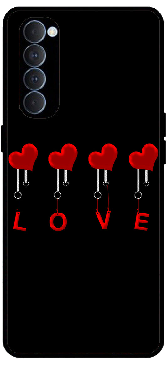 Love Design Unbreakable Metal Back Case Mobile Cover with 4 Side Protection and Soft TPU Sides for RENO4 PRO