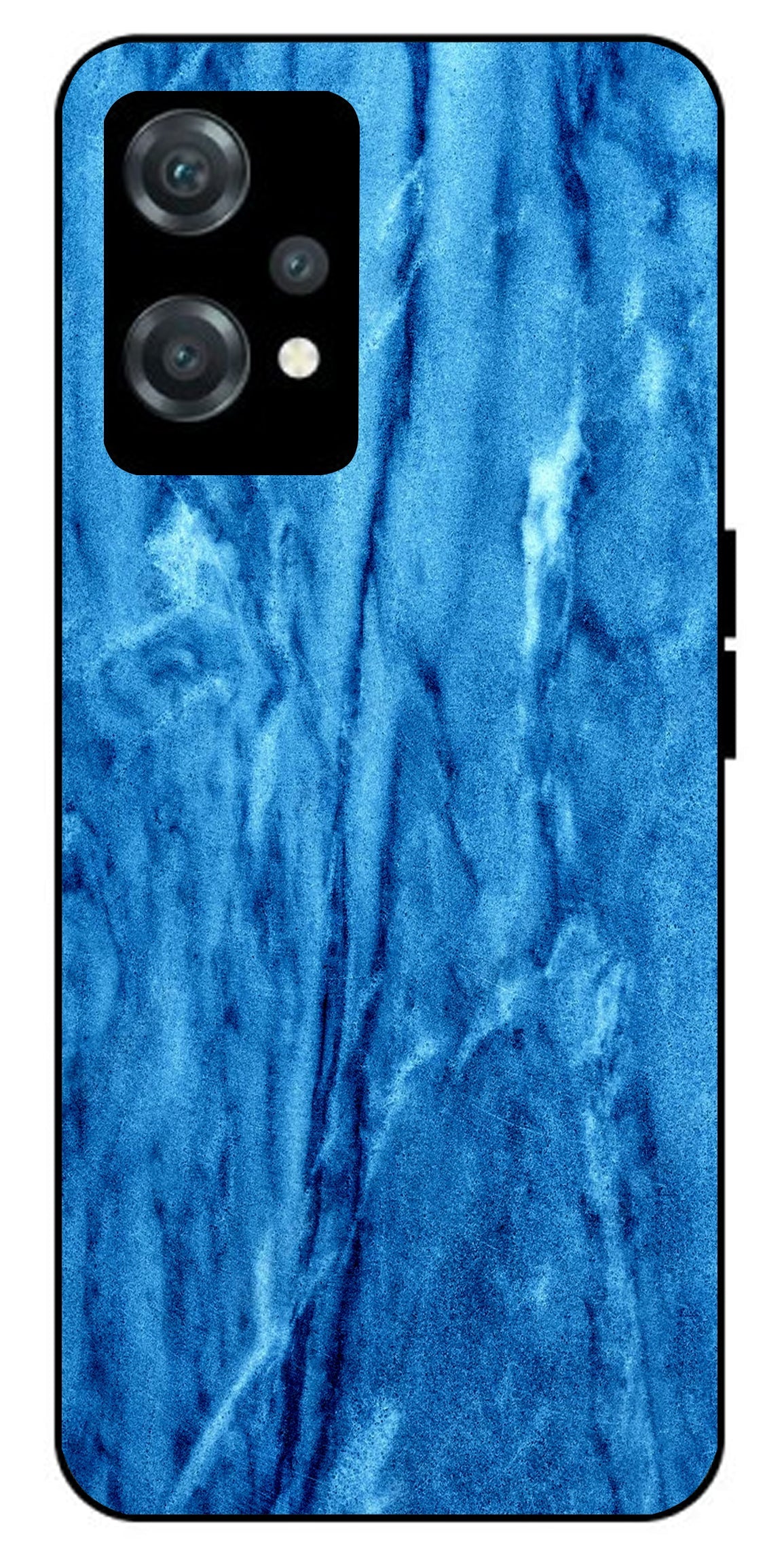 Blue Marble Pattern Unbreakable Metal Back Case Mobile Cover with 4 Side Protection and Soft TPU Sides for oneplus nord ce 2 lite 5g