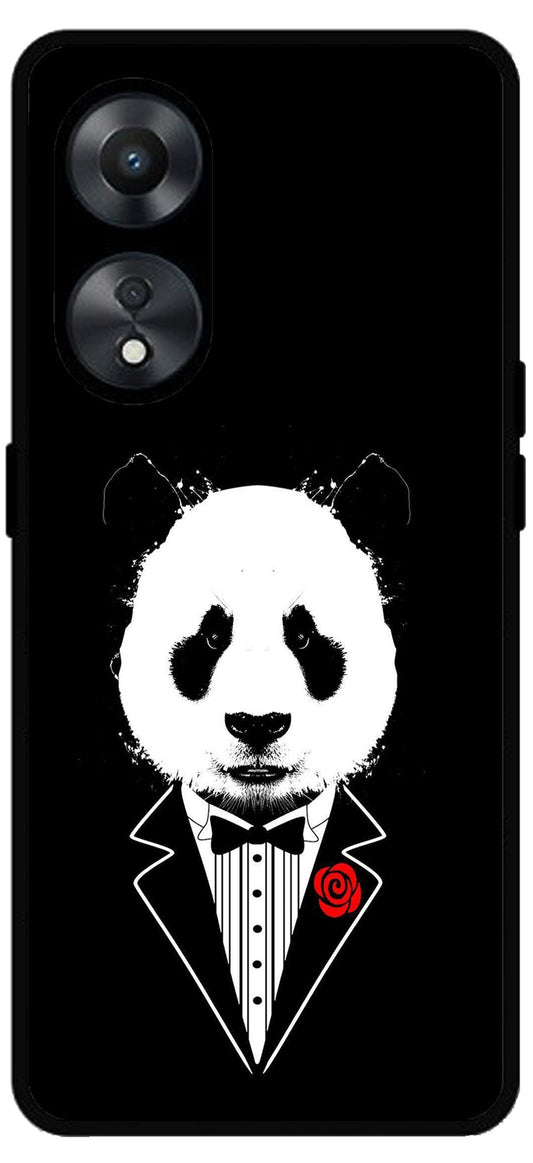 Cool Panda in DressUnbreakable Metal Back Case Mobile Cover with 4 Side Protection and Soft TPU Sides for Oppo a78 5g