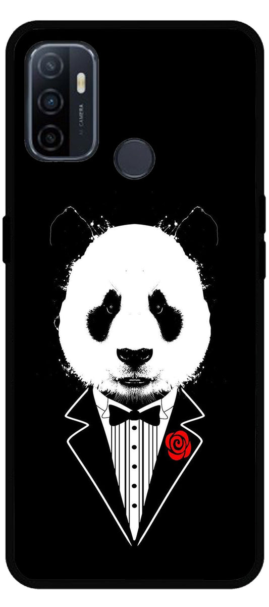 Cool Panda in DressUnbreakable Metal Back Case Mobile Cover with 4 Side Protection and Soft TPU Sides for Oppo A53