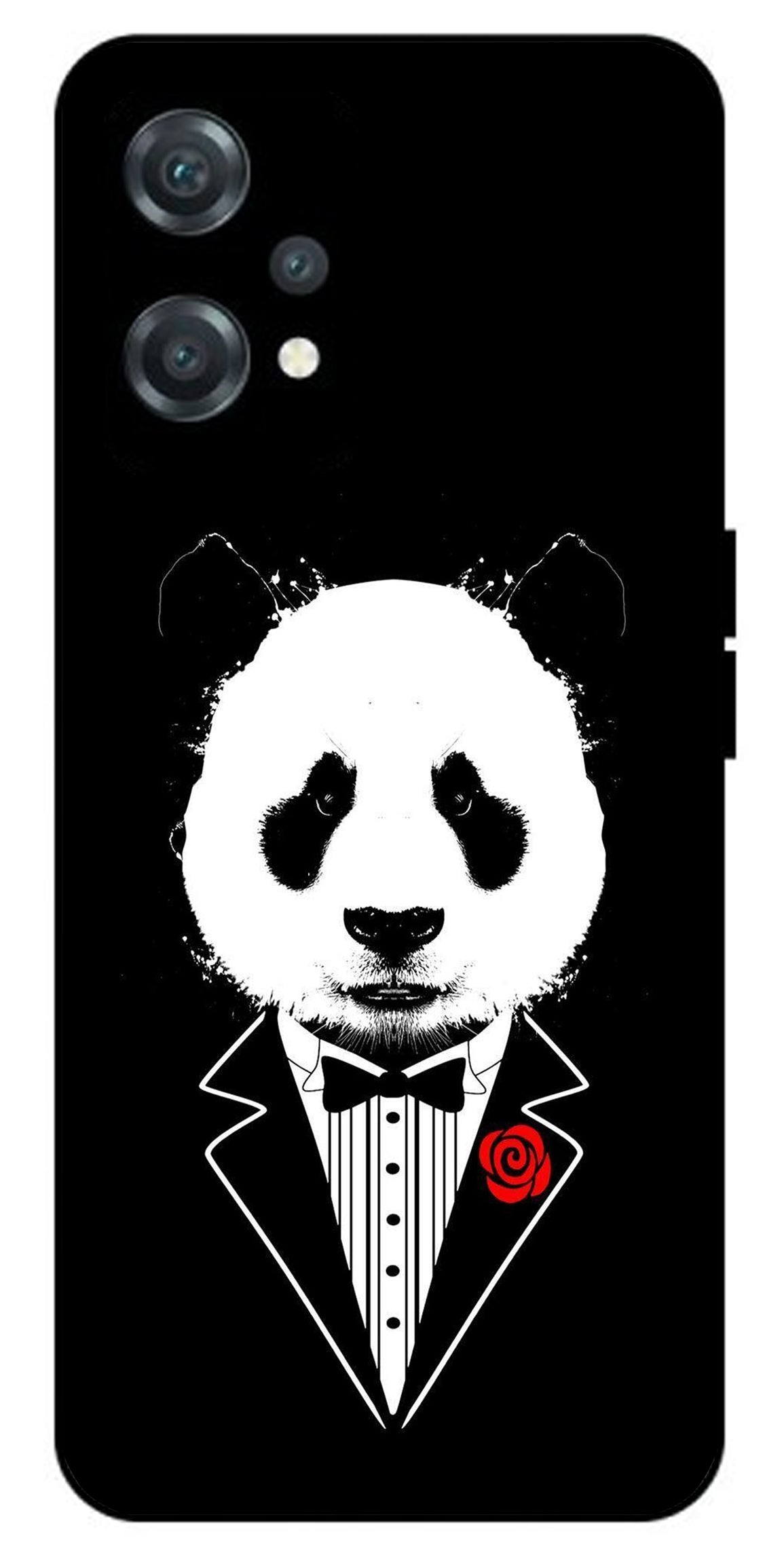 Cool Panda in DressUnbreakable Metal Back Case Mobile Cover with 4 Side Protection and Soft TPU Sides for oneplus nord ce 2 lite 5g