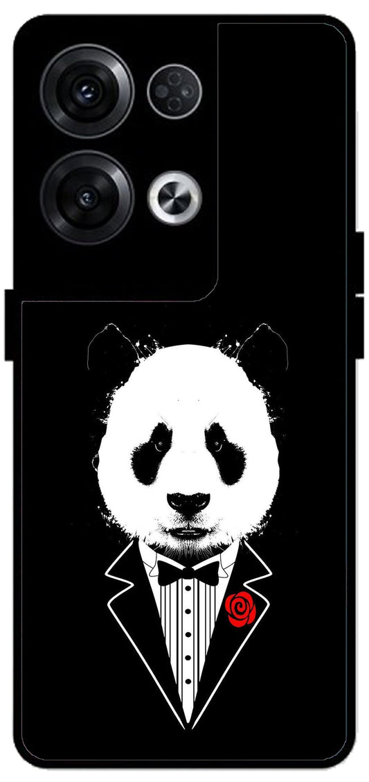 Cool Panda in DressUnbreakable Metal Back Case Mobile Cover with 4 Side Protection and Soft TPU Sides for Oppo Reno 8 Pro 5G 2D