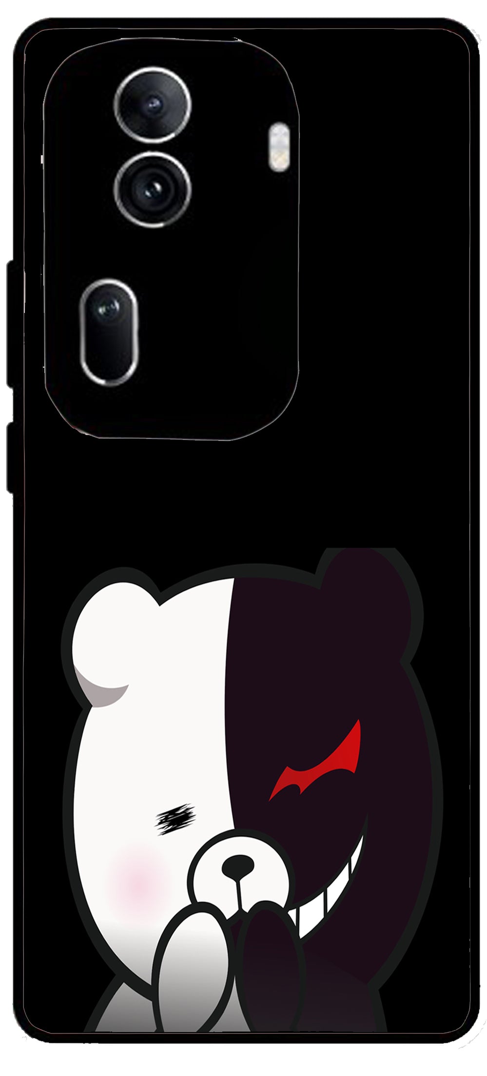 Cute Panda Unbreakable Metal Back Case Mobile Cover with 4 Side Protection and Soft TPU Sides for Oppo Reno 11 pro