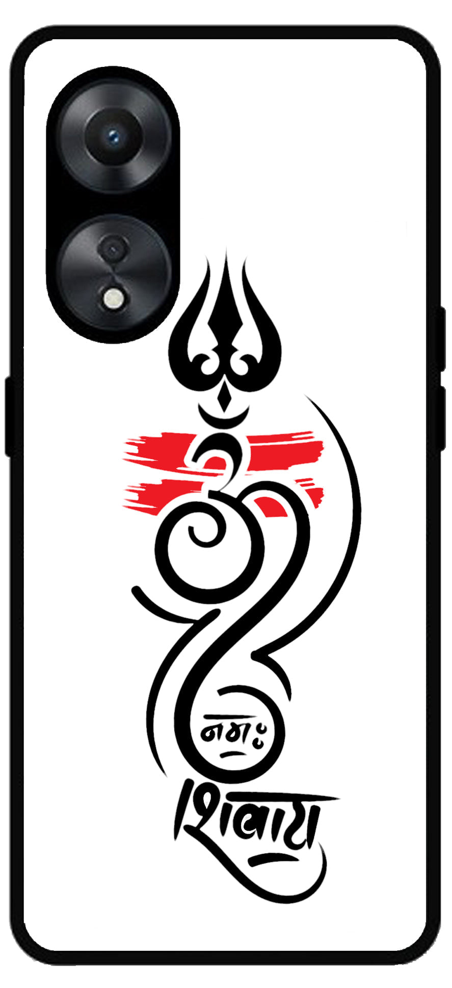 Om Namah Shivaay Unbreakable Metal Back Case Mobile Cover with 4 Side Protection and Soft TPU Sides for Oppo a78 5g