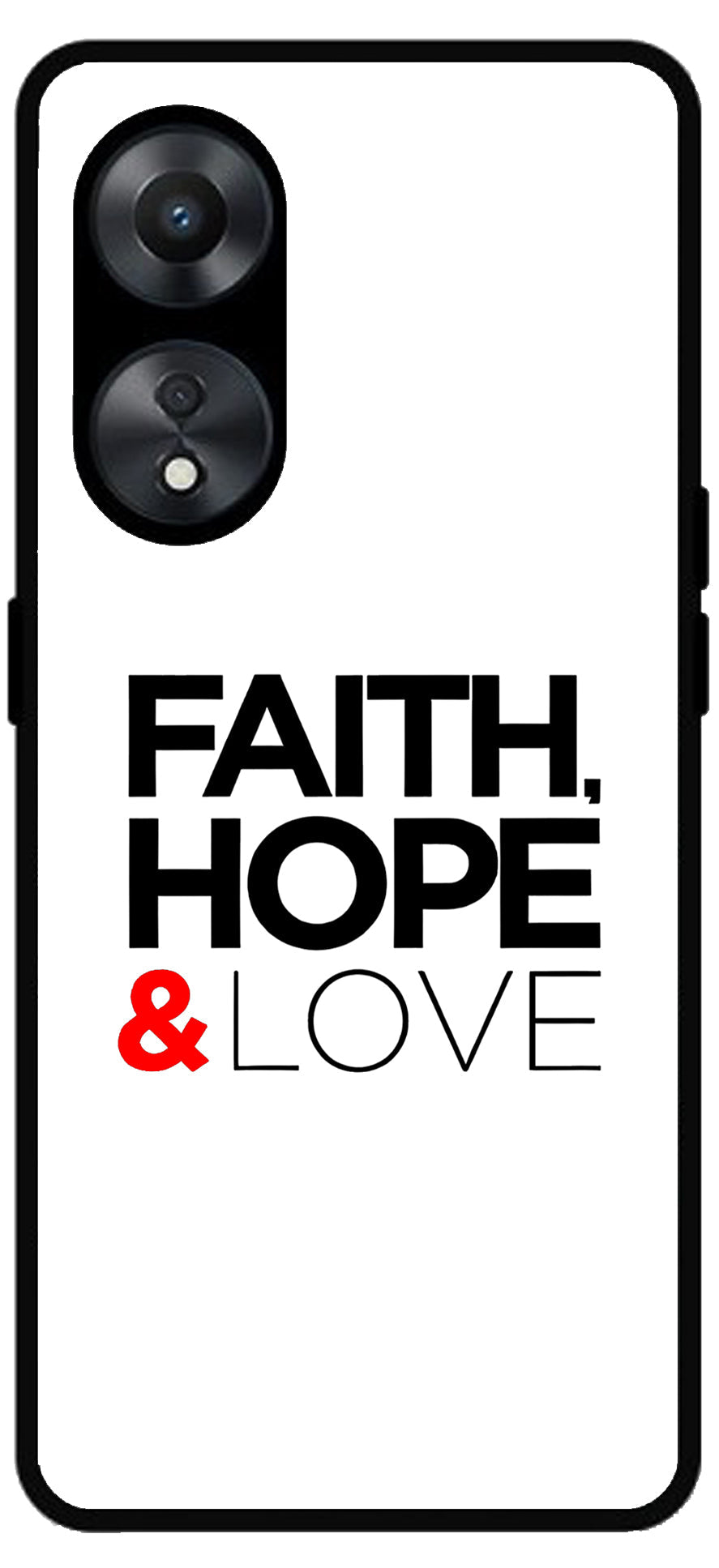 Faith Love and Hope Unbreakable Metal Back Case Mobile Cover with 4 Side Protection and Soft TPU Sides for Oppo a78 5g