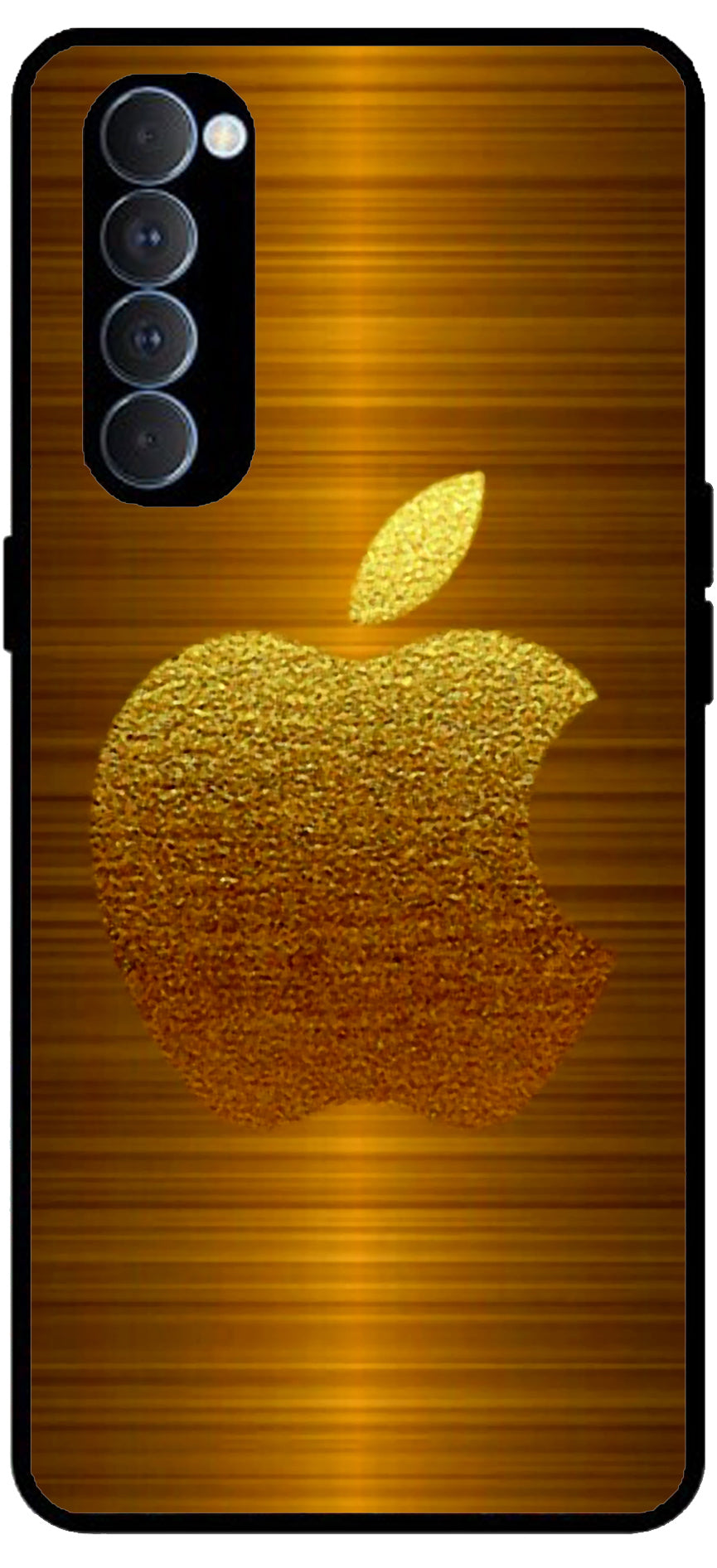 Golden Apple Unbreakable Metal Back Case Mobile Cover with 4 Side Protection and Soft TPU Sides for RENO4 PRO