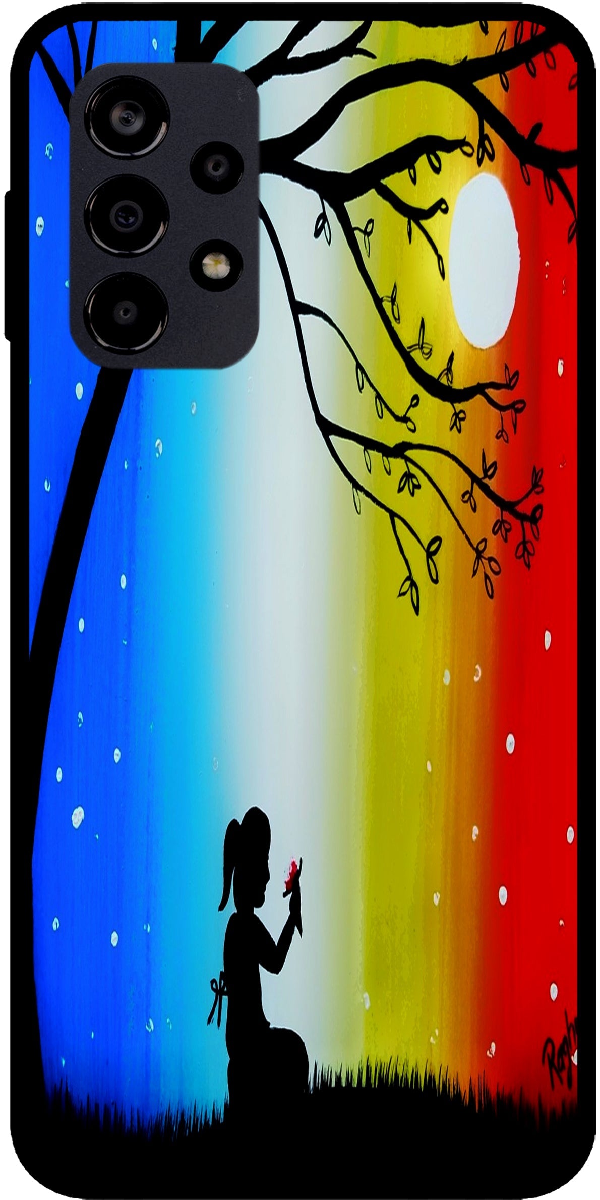 Alone Girl Unbreakable Metal Back Case Mobile Cover with 4 Side Protection and Soft TPU Sides for SAMSUNG F23