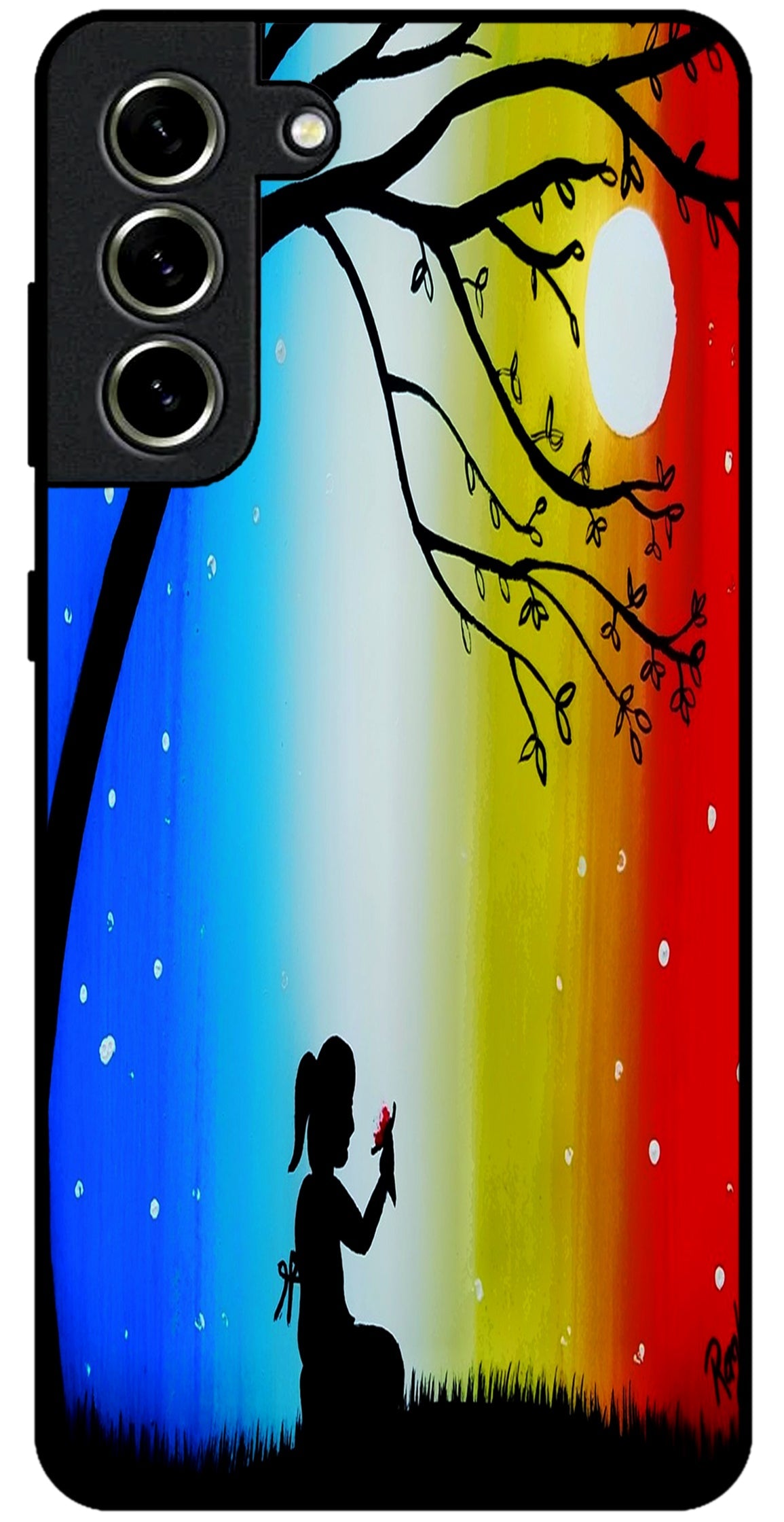 Alone Girl Unbreakable Metal Back Case Mobile Cover with 4 Side Protection and Soft TPU Sides for SAMSUNG S21 FE