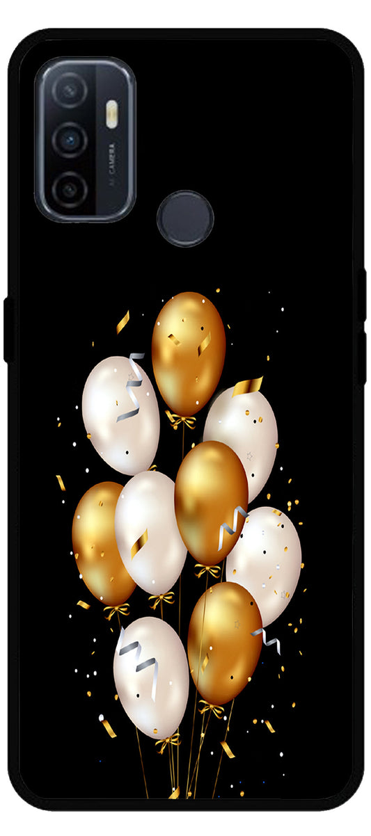 Ballons Multicolour Unbreakable Metal Back Case Mobile Cover with 4 Side Protection and Soft TPU Sides for Oppo A53