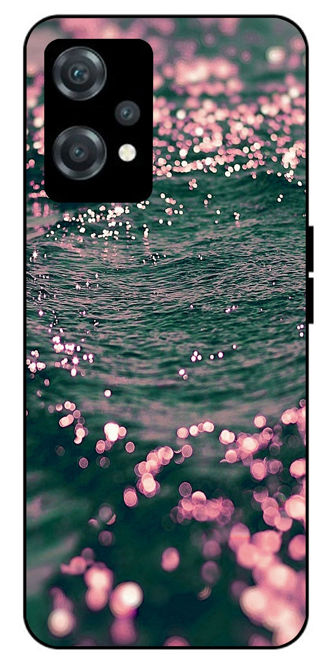 Water Printed Unbreakable Metal Back Case Mobile Cover with 4 Side Protection and Soft TPU Sides for oneplus nord ce 2 lite 5g