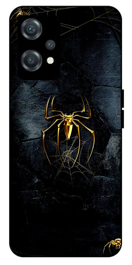 Golden Spider Printed Unbreakable Metal Back Case Mobile Cover with 4 Side Protection and Soft TPU Sides for oneplus nord ce 2 lite 5g