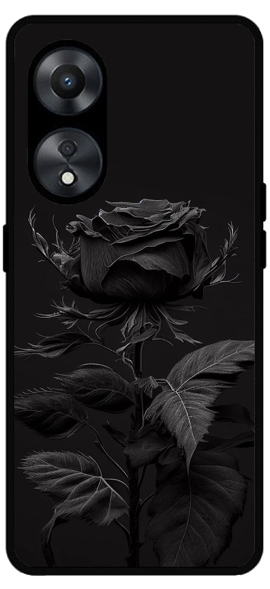 Vintage Flower Printed Unbreakable Metal Back Case Mobile Cover with 4 Side Protection and Soft TPU Sides for Oppo a78 5g