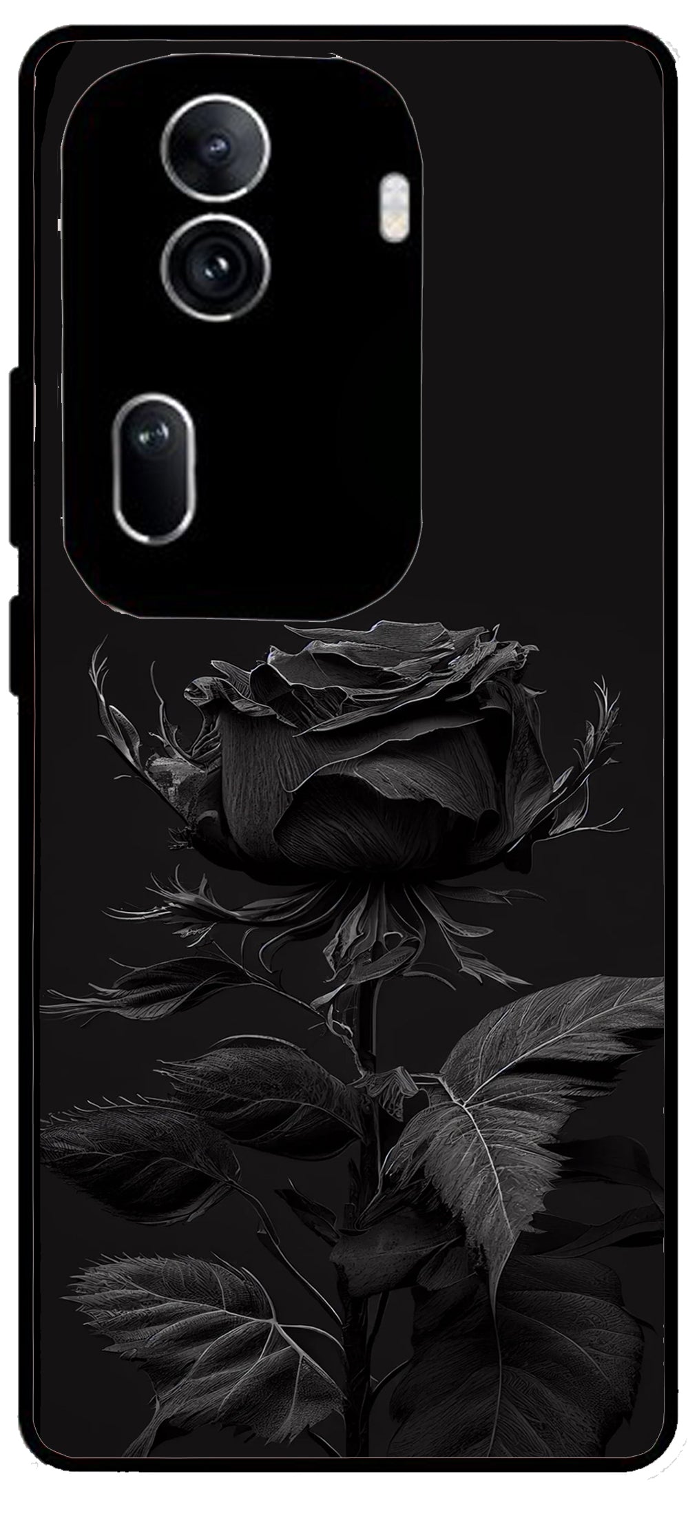 Vintage Flower Printed Unbreakable Metal Back Case Mobile Cover with 4 Side Protection and Soft TPU Sides for Oppo Reno 11 pro