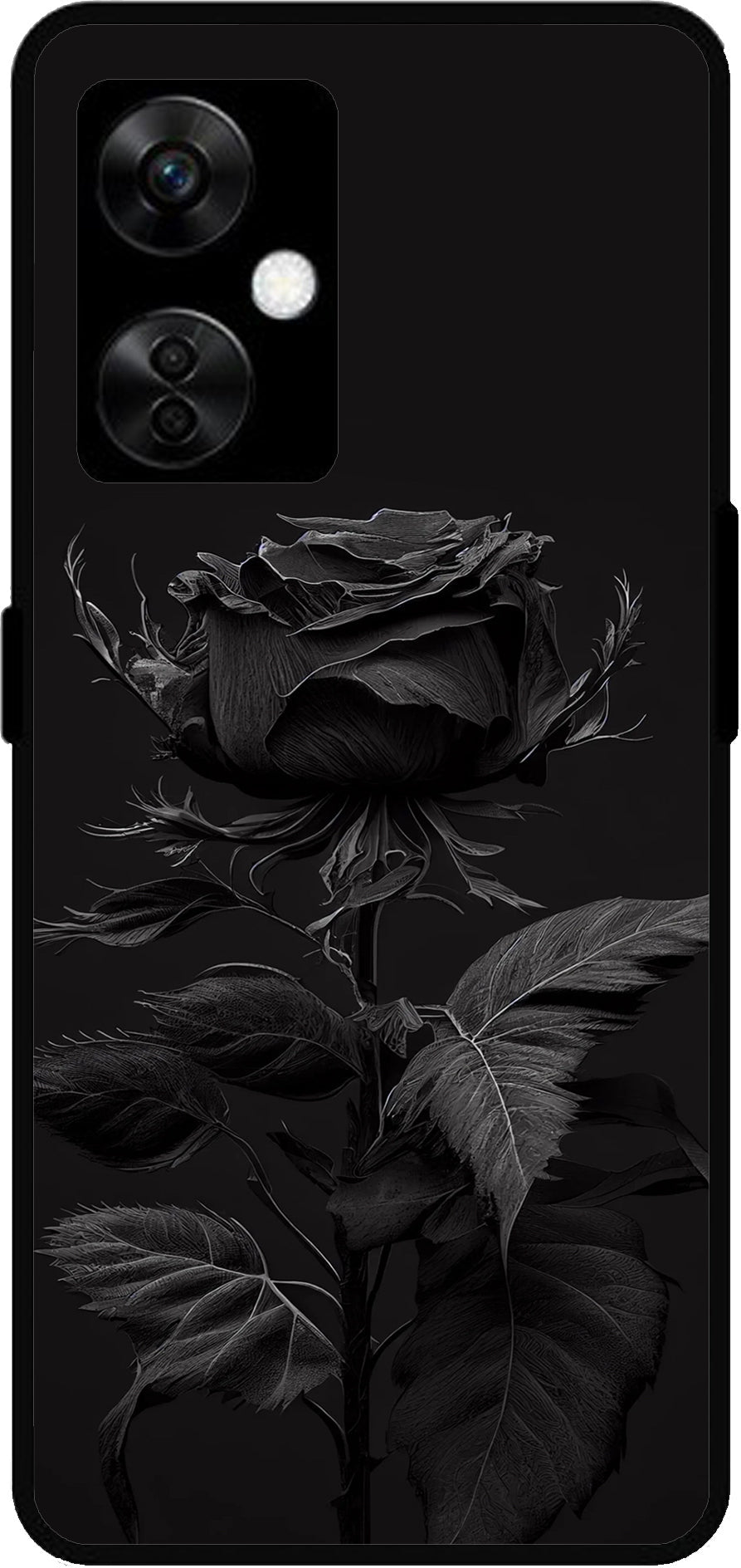 Vintage Flower Printed Unbreakable Metal Back Case Mobile Cover with 4 Side Protection and Soft TPU Sides for OnePlus Nord CE3 Lite